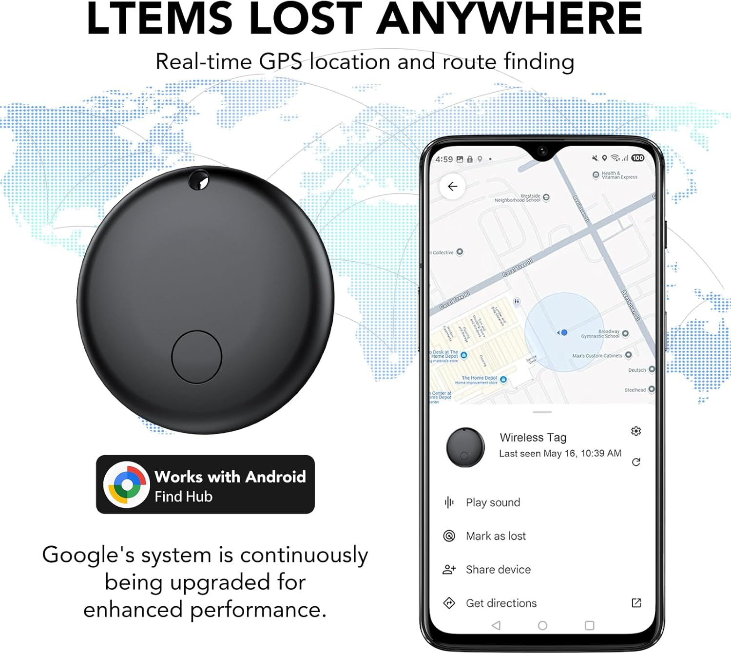 Detalle de Android Tracker Tags-4 Pack (NOT iOS or HarmonyOS): A practical Android-focused item locator