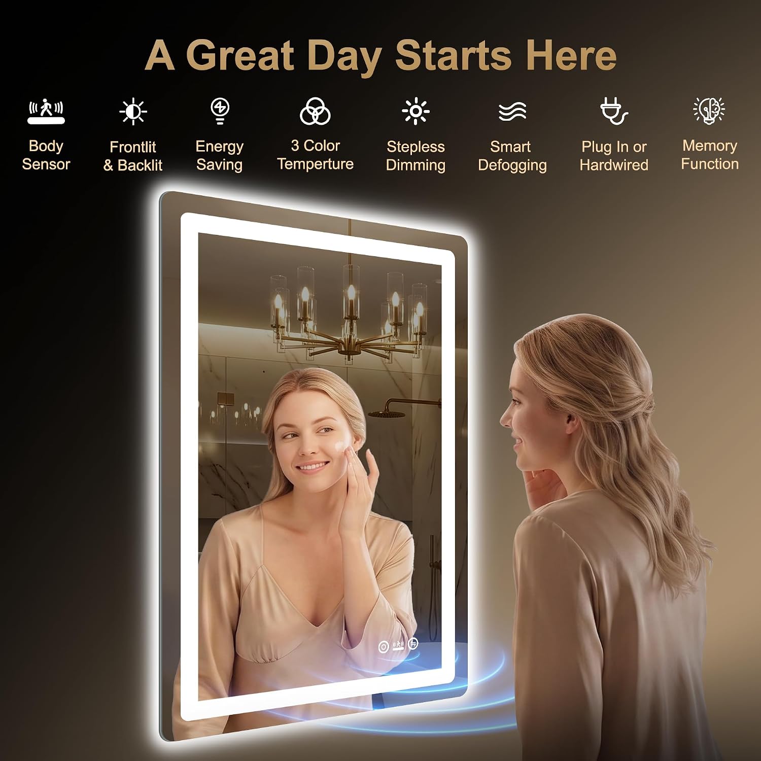 Detalle de LED Bathroom Vanity Mirror, 36" x 24