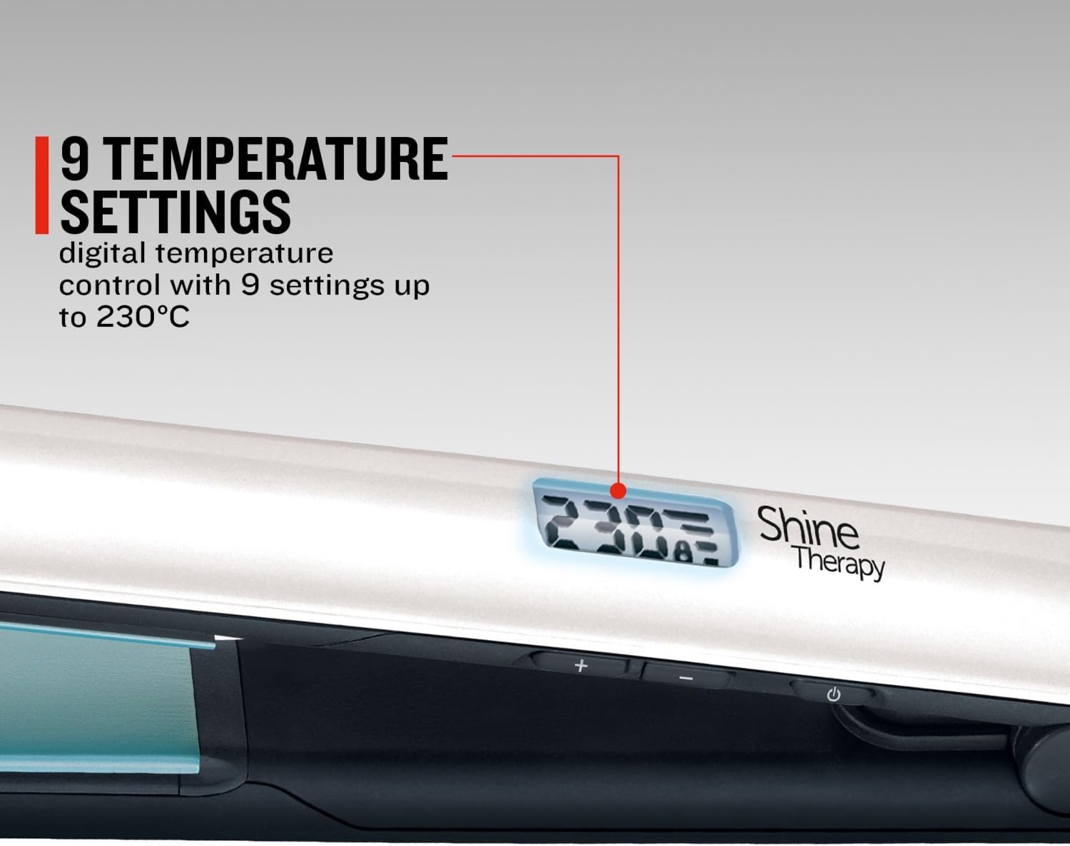 Detalle de Remington Shine Therapy Hair Straightener S8500 with Advanced Ceramic Coating Infused with Moroccan Argan Oil