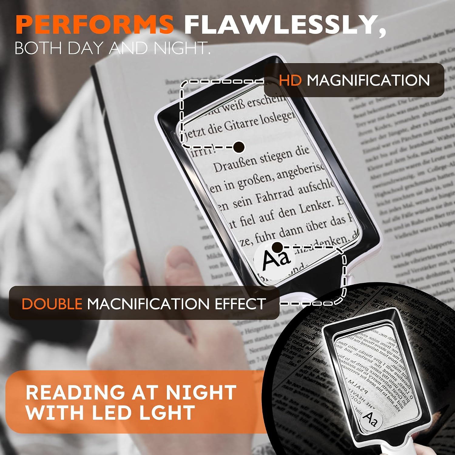 Thumbnail 4 de Overcome Magnifying Glass with Light by Overcomo — Dual 2-Lens, 20 LED Stepless Dimming for Low Vision