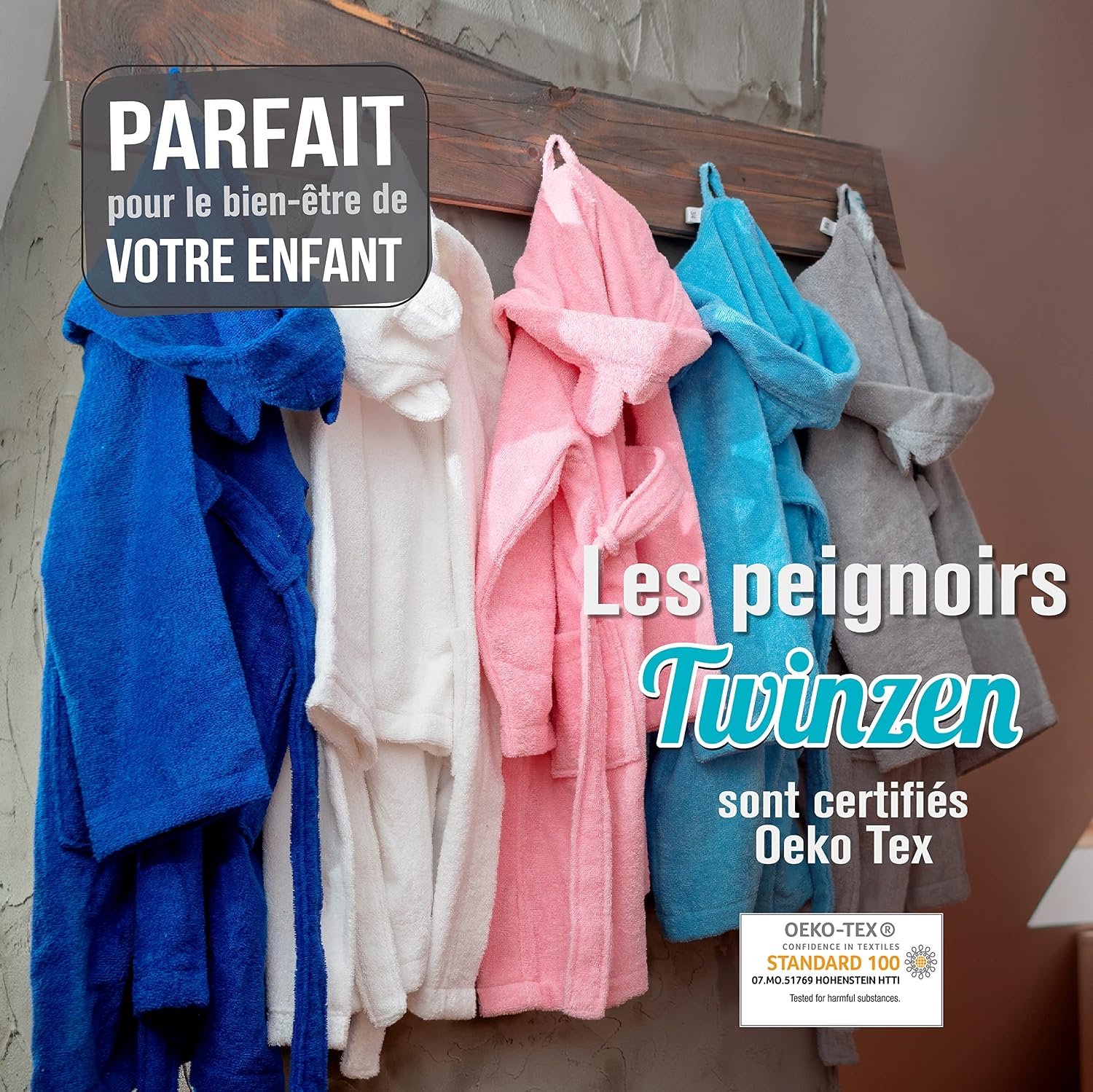 Thumbnail 6 de Twinzen Peignoir enfant coton 100% OEKO TEX