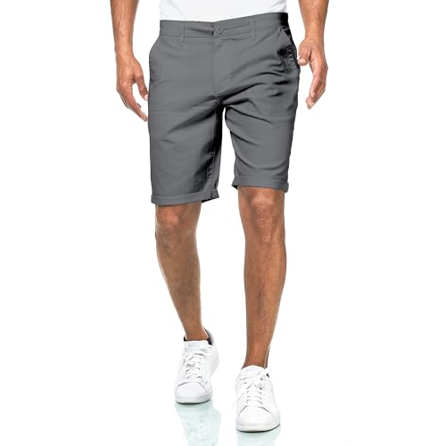 Detalle de Smith & Solo Kurze Hosen Herren – Chino Shorts aus Baumwolle, Anthrazit, Größe 30