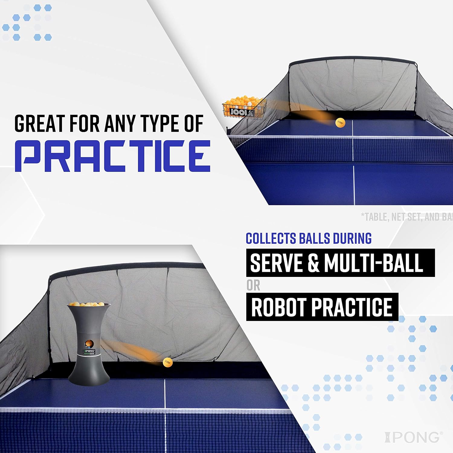 Detalle 1 de iPong by JOOLA Carbon Fibre Table Tennis Ball Catch Net with Side Netting