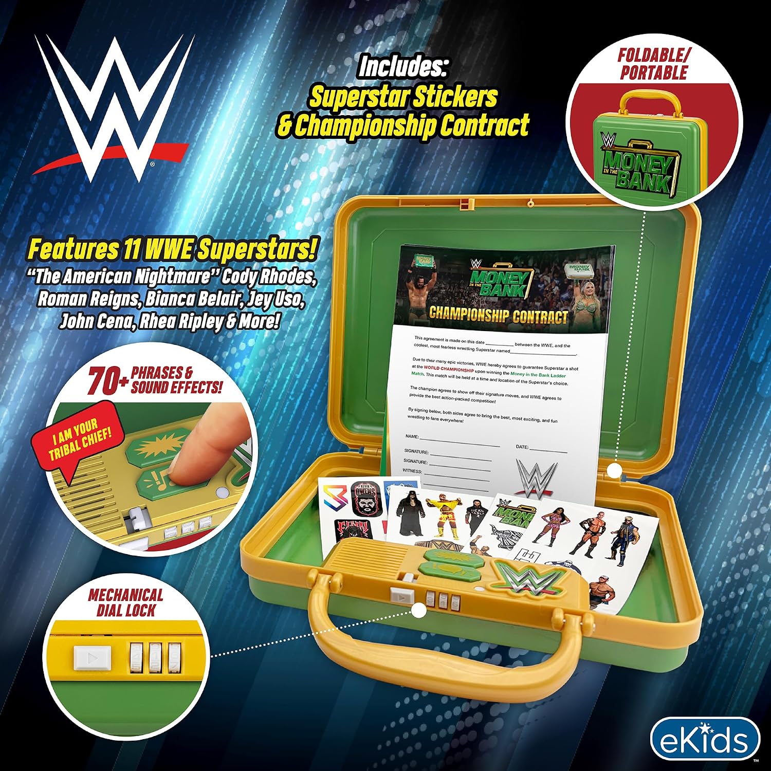 Detalle de WWE Kids' Money Box with Mechanical Lock