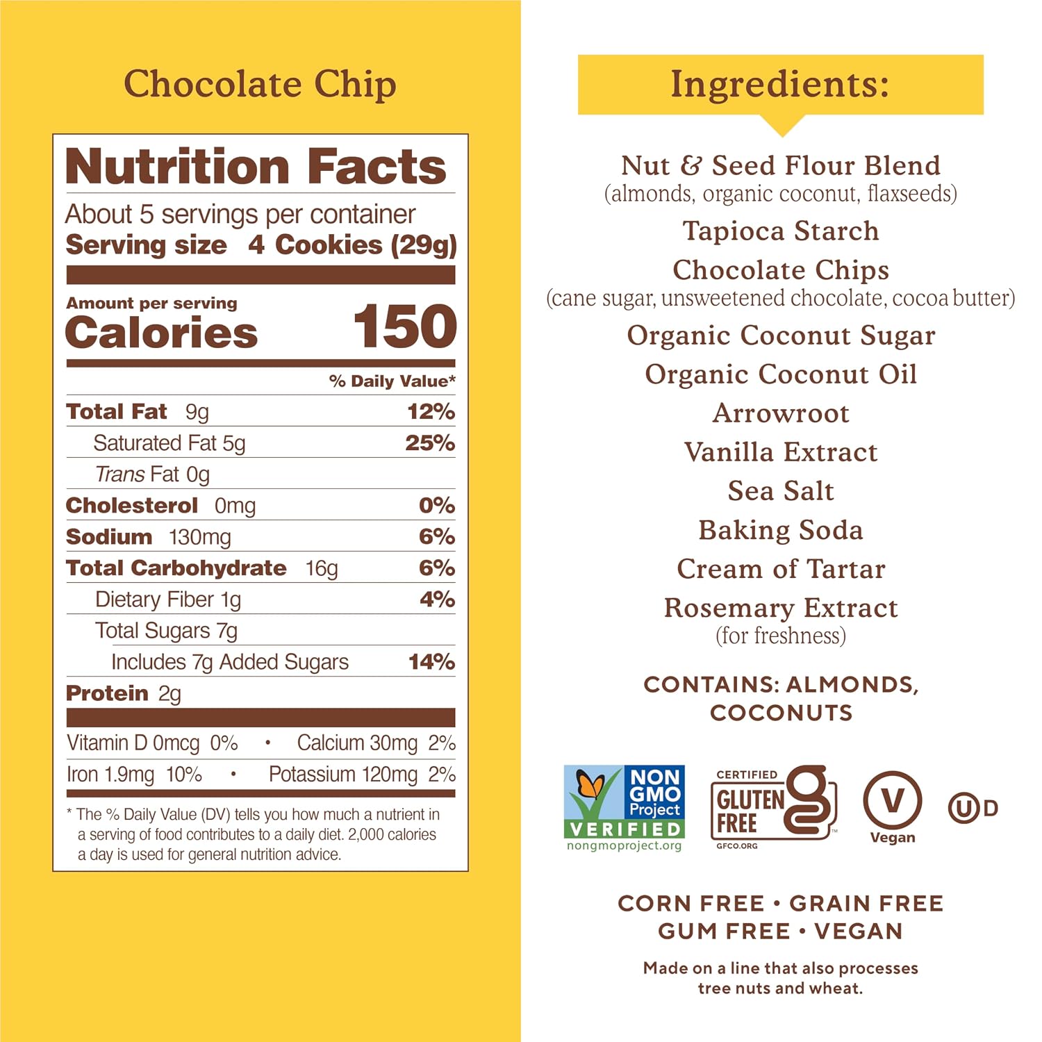 Thumbnail 1 de Simple Mills simple-mills-crunchy-cookies-6b37d6993f Almond Flour Chocolate Chip Cookies, Gluten-Free, Crunchy