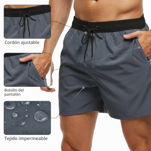 Thumbnail 3 de Aisprts Bañador Hombre con Bolsillos con Cremallera y Secado Rápido – Shorts de Playa Elásticos