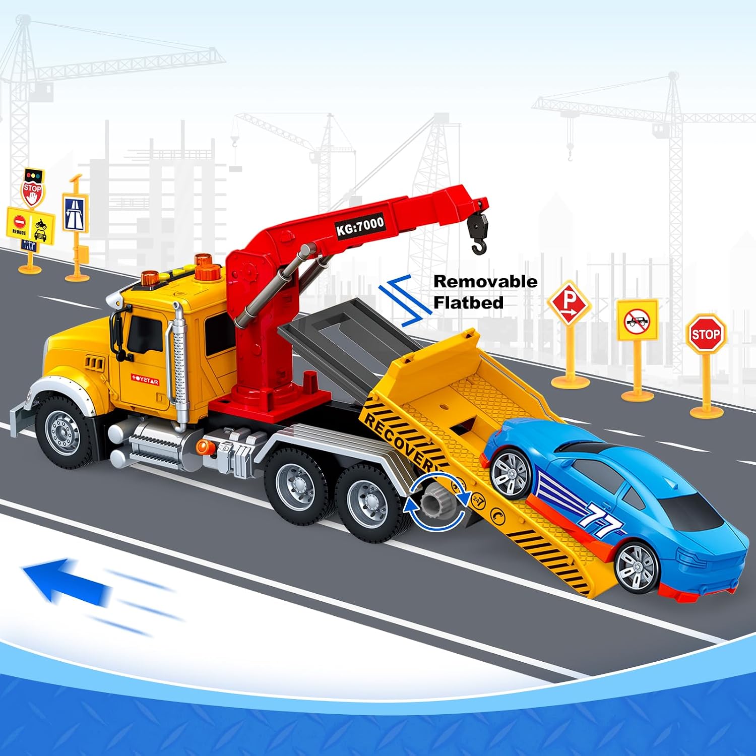 Thumbnail 4 de 15-Inch Tow Truck Toy with Lights
