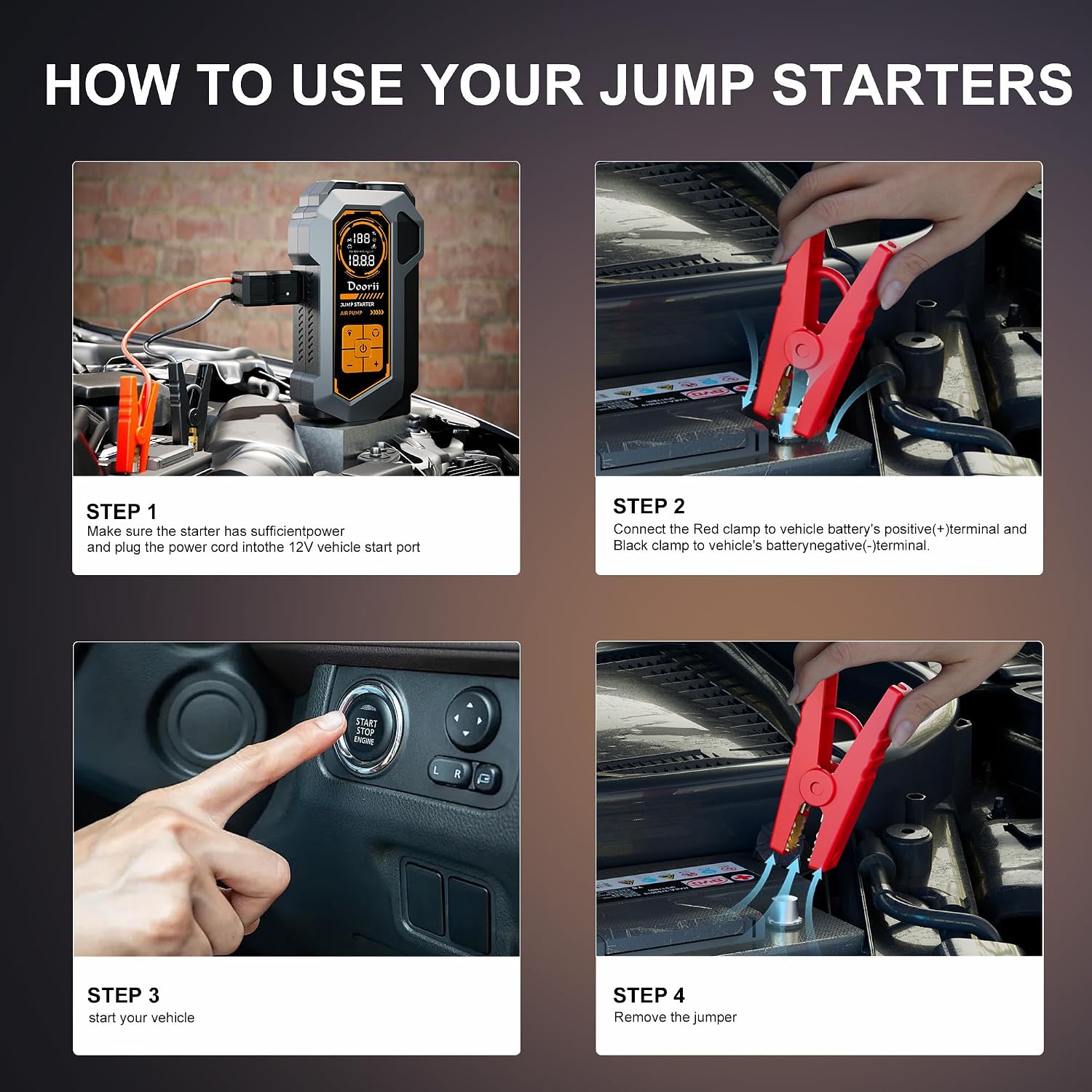 Thumbnail 6 de Doorii Jump Starter with Air Compressor, 6000A