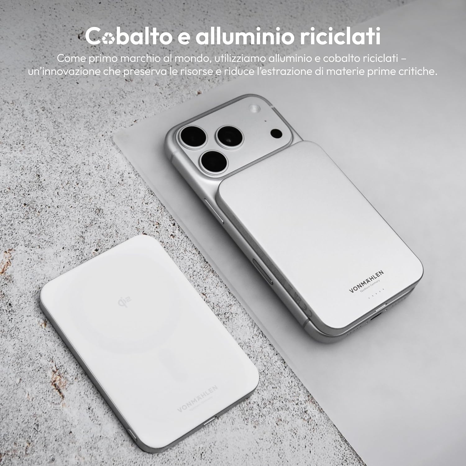 Thumbnail 5 de Vonmählen Evergreen Mag - Powerbank magnetica ultra-sottile da 5000mAh, ricarica wireless 15W e USB-C PD 20W, QI2 Nero