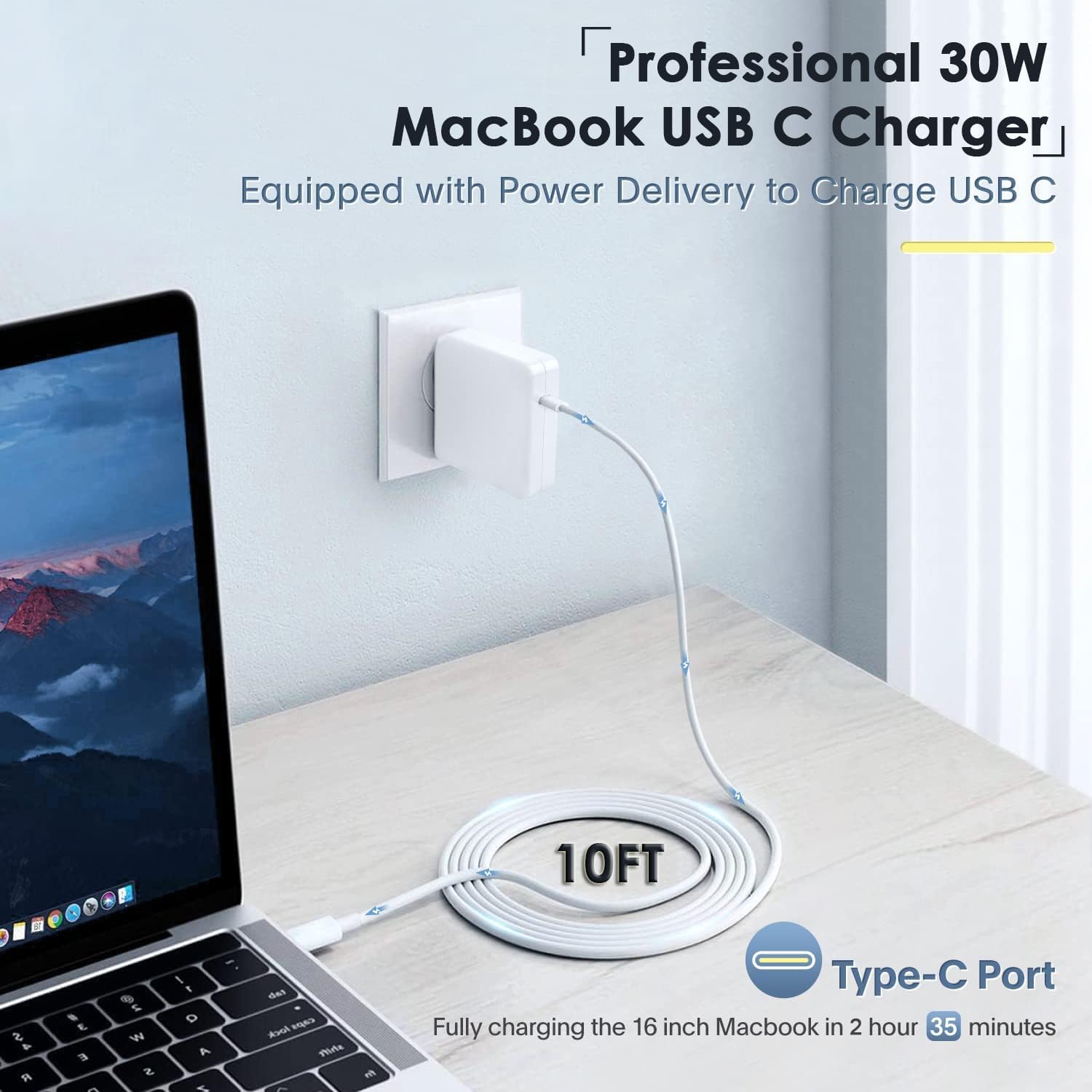 Detalle 2 de USB-C Laptop Charger with 10-Foot Cable