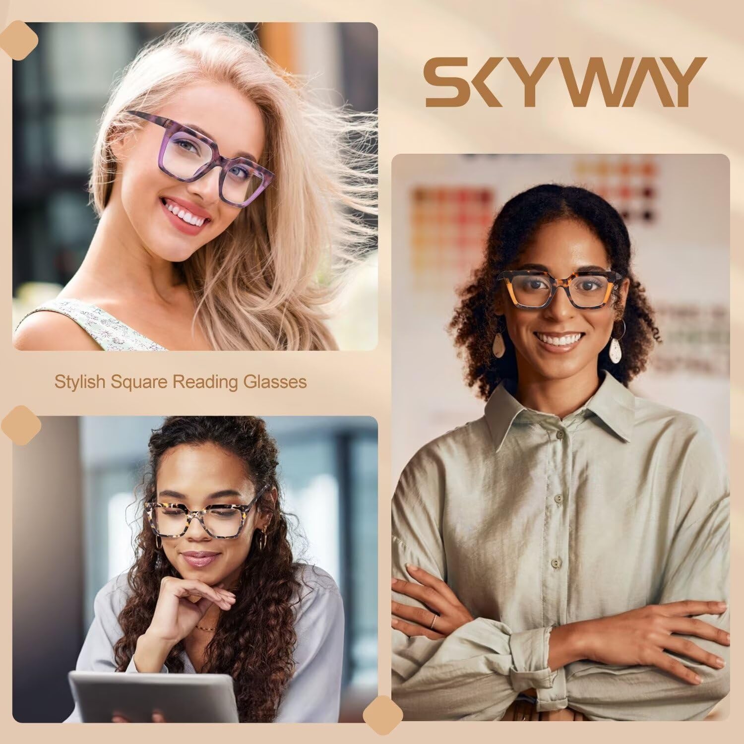 Detalle 2 de SKYWAY blue light reading glasses, oversized