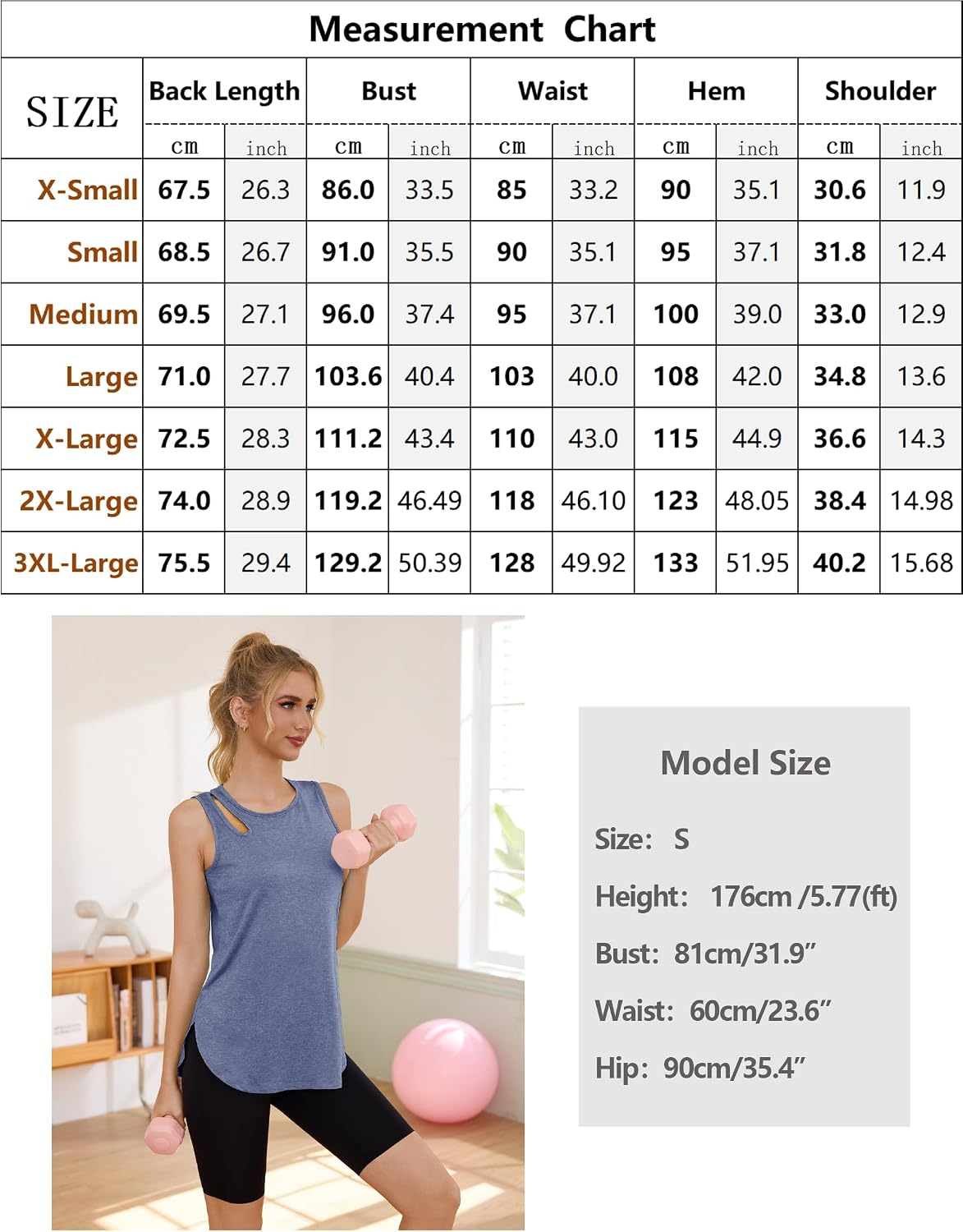 Detalle 2 de Débardeur de sport femme Gyabnw col rond sans manches à découpes épaules (style croisé)