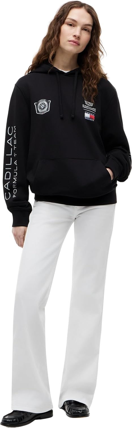 Detalle de Tommy Hilfiger Unisex Felpa con Cappuccio TH X Cadillac F1 Racing Graphic – Stampa sul Dorso