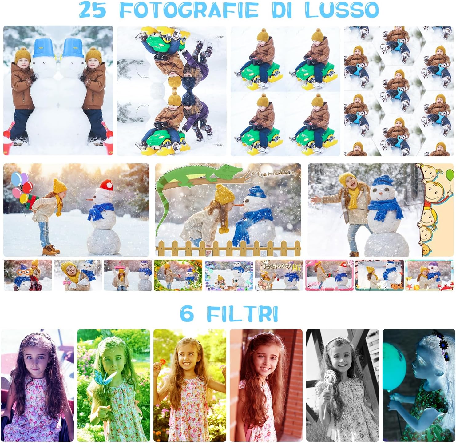 Thumbnail 4 de ARNSSIEN Macchina Fotografica per Bambini 2,4" – Fotocamera Kids con Schermo IPS, 180° Flip, 8 GB in dotazione