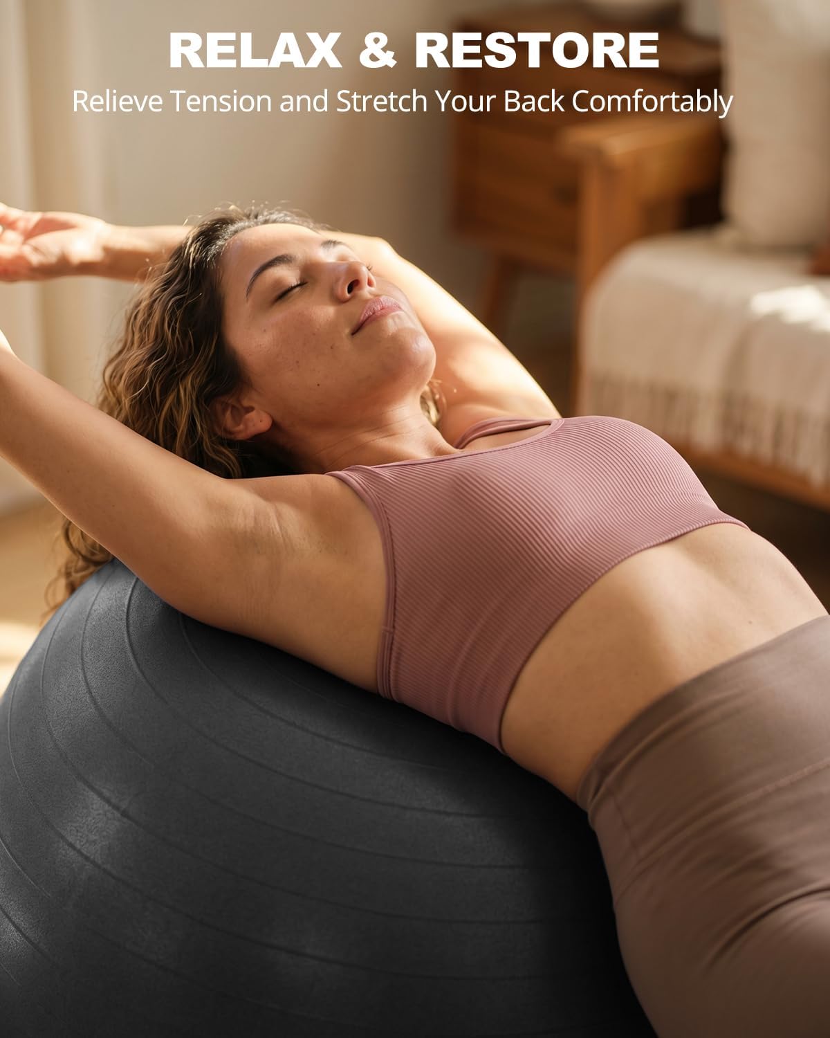 Detalle de Trideer Exercise Ball for Yoga, Pilates & Fitness (Anti-Slip, Burst-Resistant PVC) — Core, Balance & Active Sitting