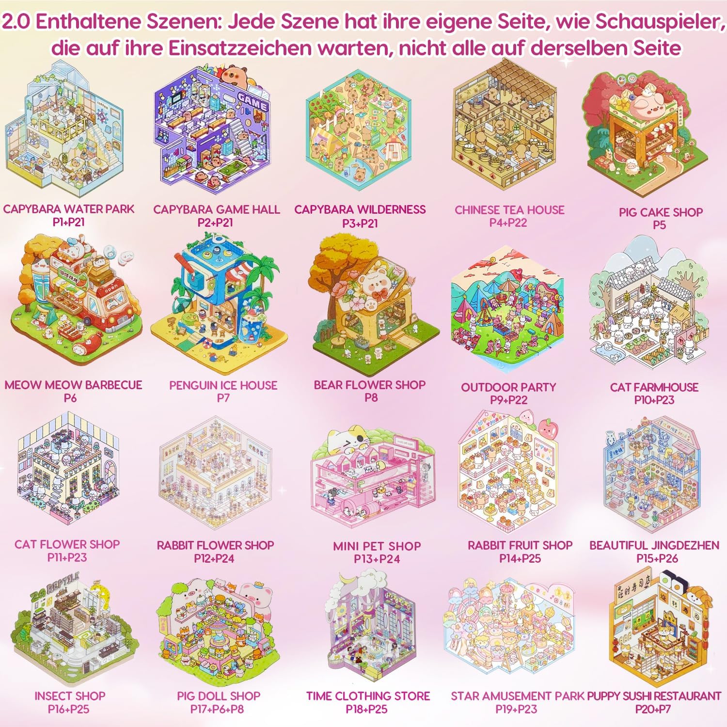 Thumbnail 4 de 3D House Sticker Set 40 Stück für DIY
