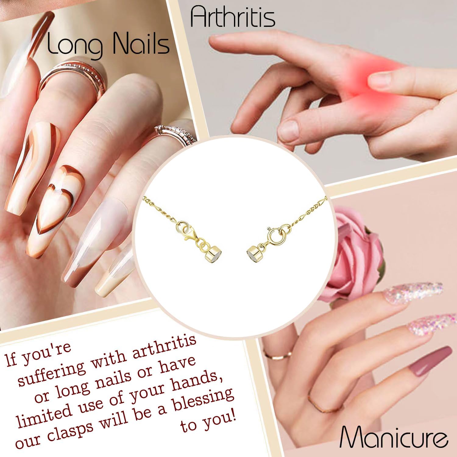 Thumbnail 2 de OHINGLT Magnetic Necklace Clasps with Lobster Claw Closures, 8-Piece Set