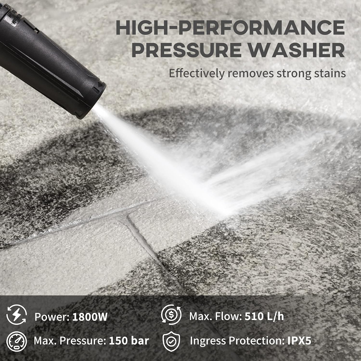 Thumbnail 2 de DURHAND 1800W jet washer 150 bar