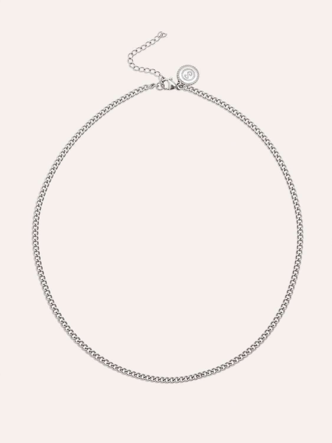 Detalle 2 de SINGULARU - Collier Chaîne Barbada en Acier inoxydable plaqué or 18K ou Acier, 40 cm + rallonge 5 cm