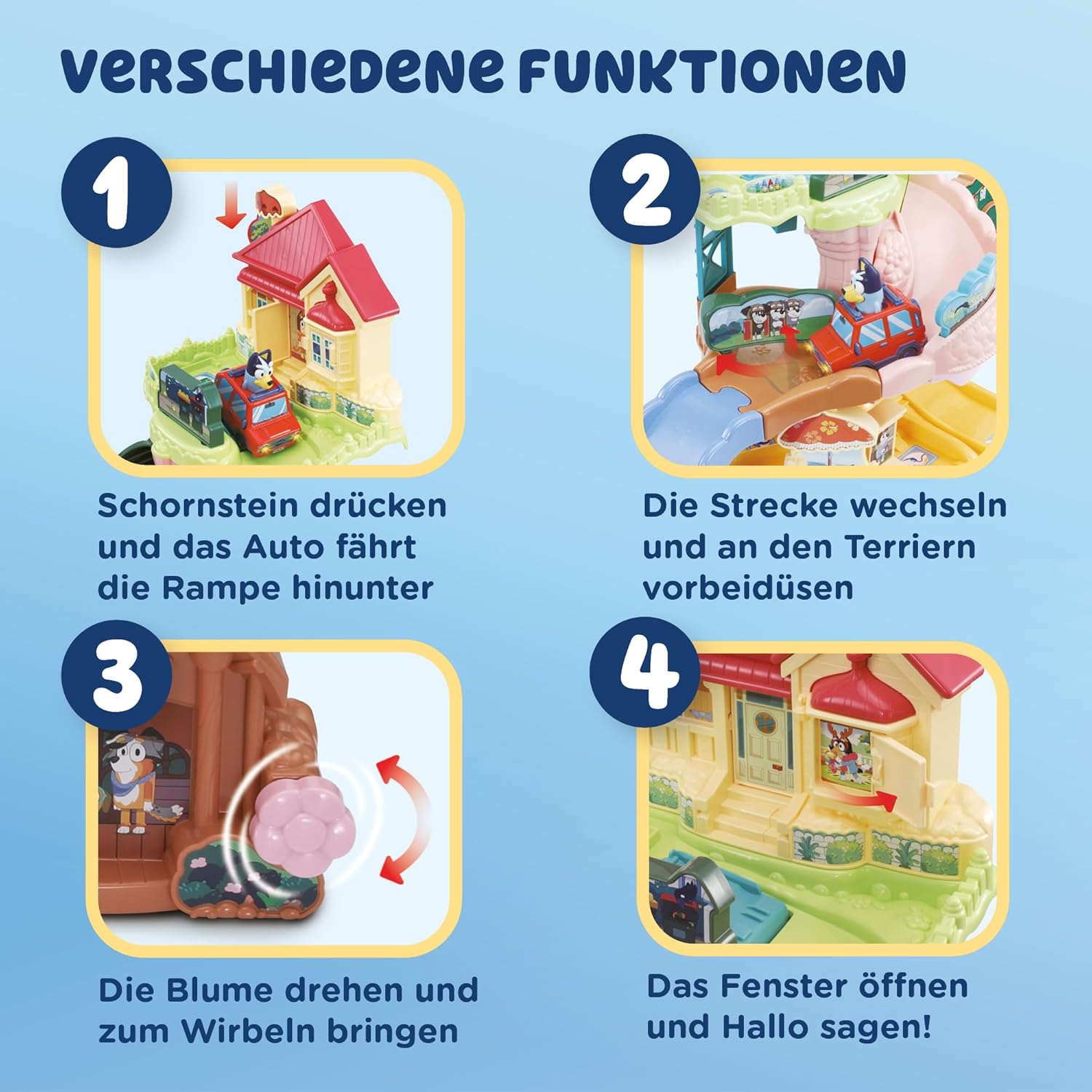 Detalle de VTech Tut Tut Baby Flitzer – Blueys Familienhaus: Interaktives Spielset für 1–5-Jährige