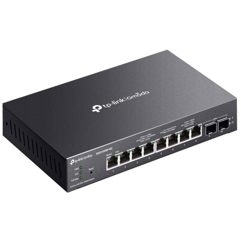 Detalle 2 de TP-Link Omada SG2210XMP-M2: Switch gestionado 2.5G con PoE+ y 10G para redes empresariales