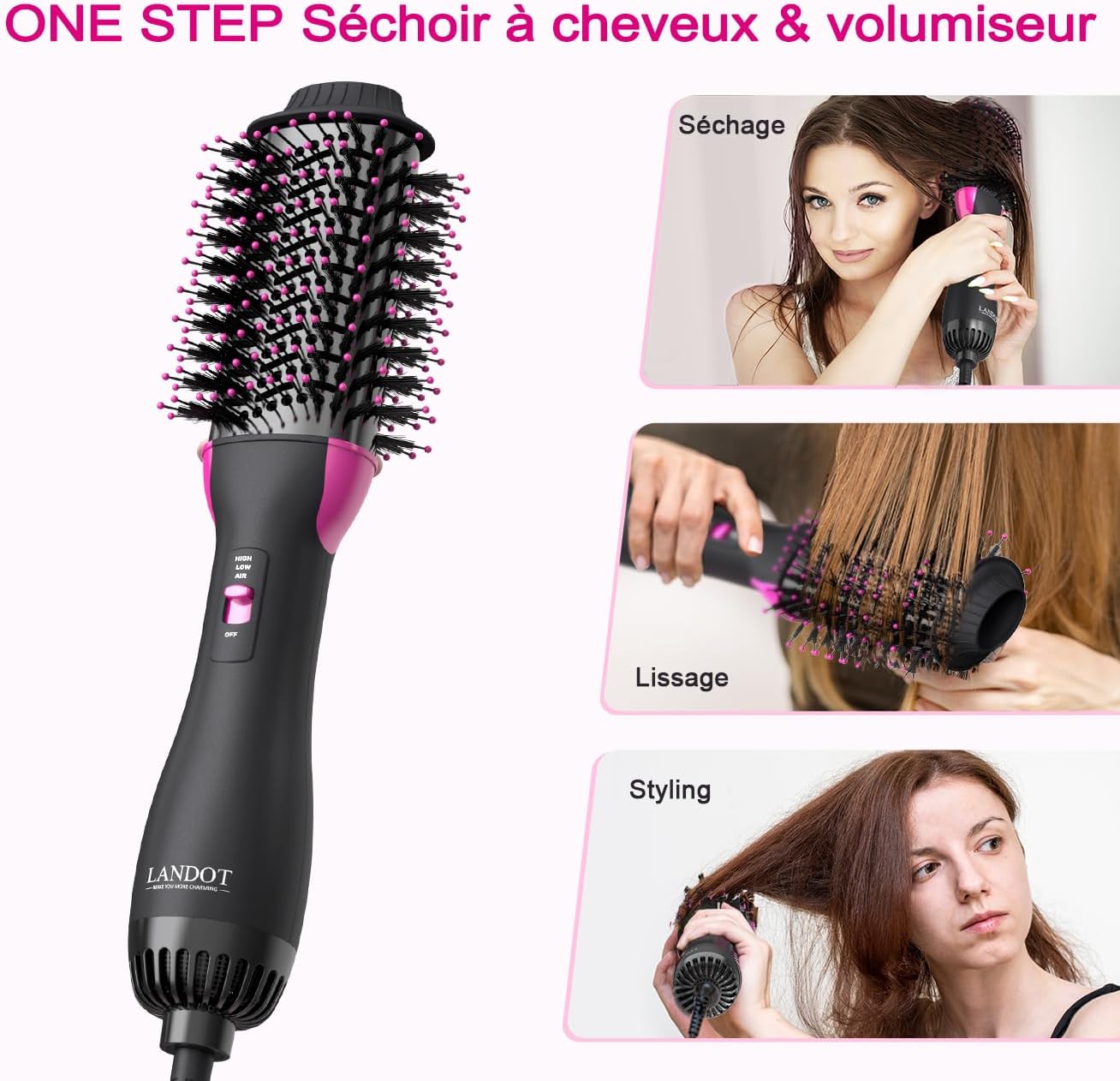 Detalle 2 de Brosse soufflante 3 en 1 Sèche-Cheveux 💇♀