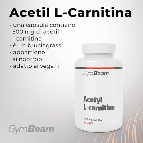 Thumbnail 1 de GymBeam Acetil L-Carnitina 500 mg – Bruciagrassi e Nootropico Vegano