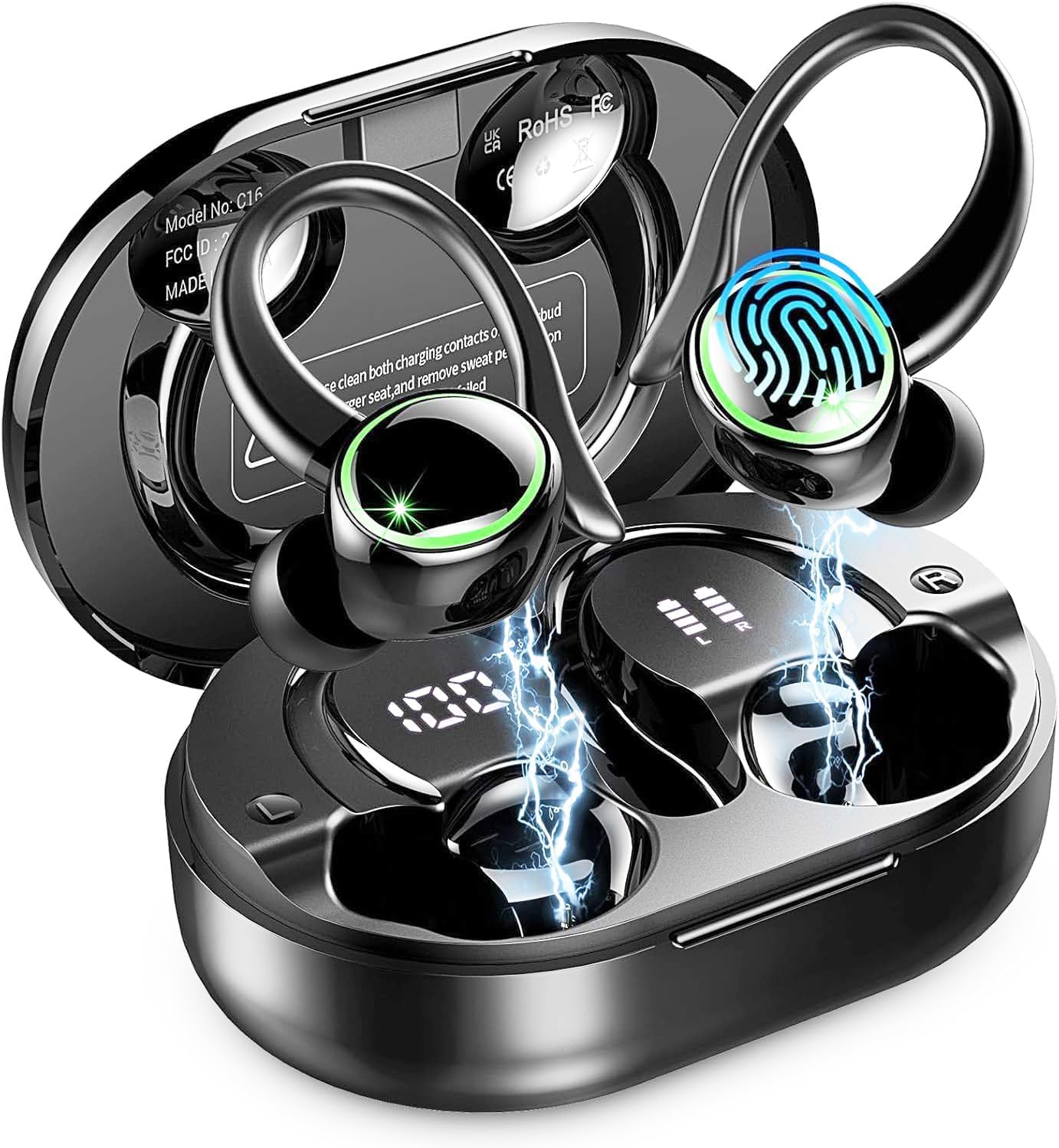 Detalle de 2026 Bluetooth Kopfhörer Sport – Kabellose In-Ear mit ENC, 50 Std Akku und IP7