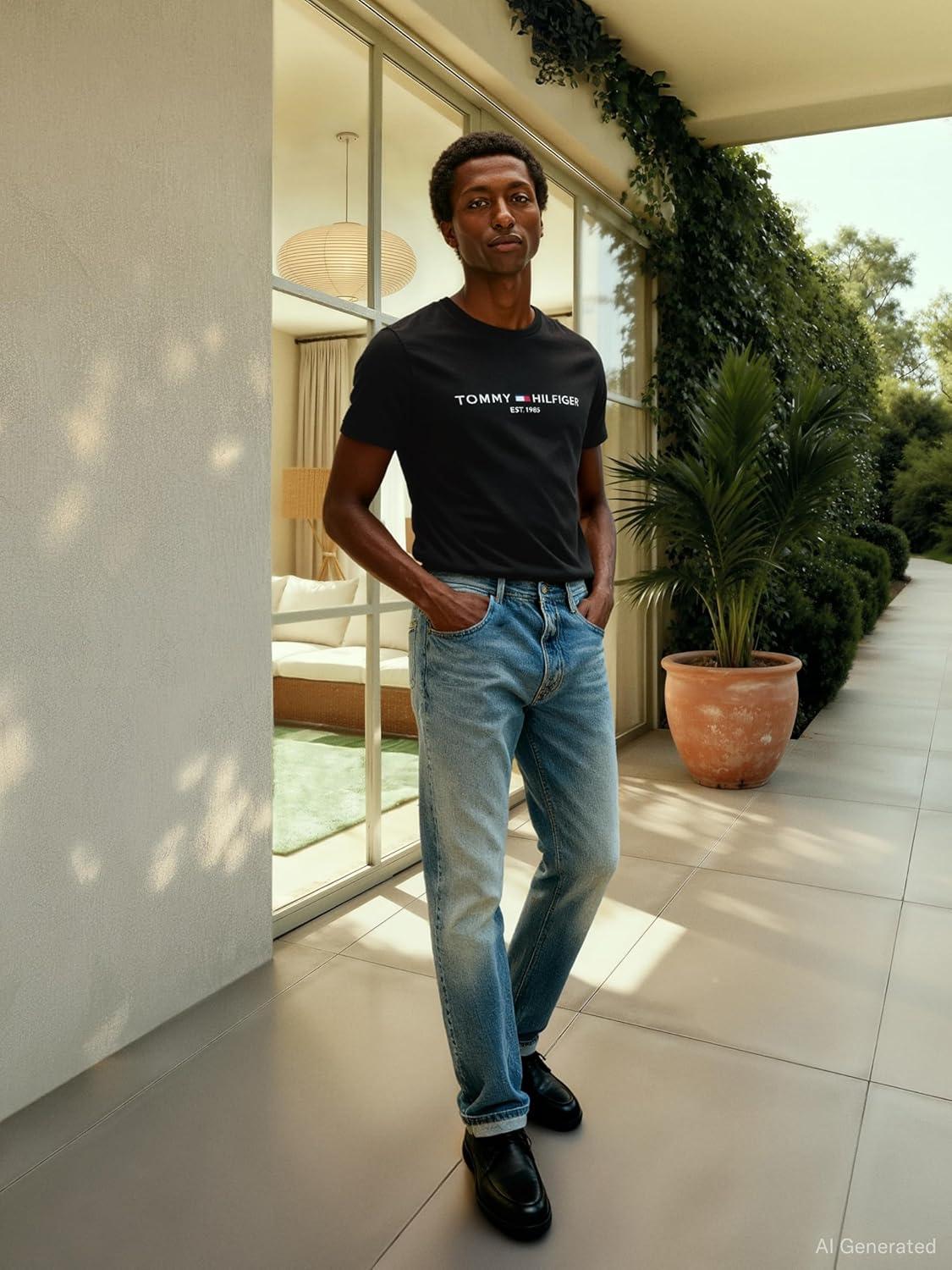 Thumbnail 3 de Tommy Hilfiger Herren T-Shirt Kurzarm Core Tommy Logo Rundhalsausschnitt