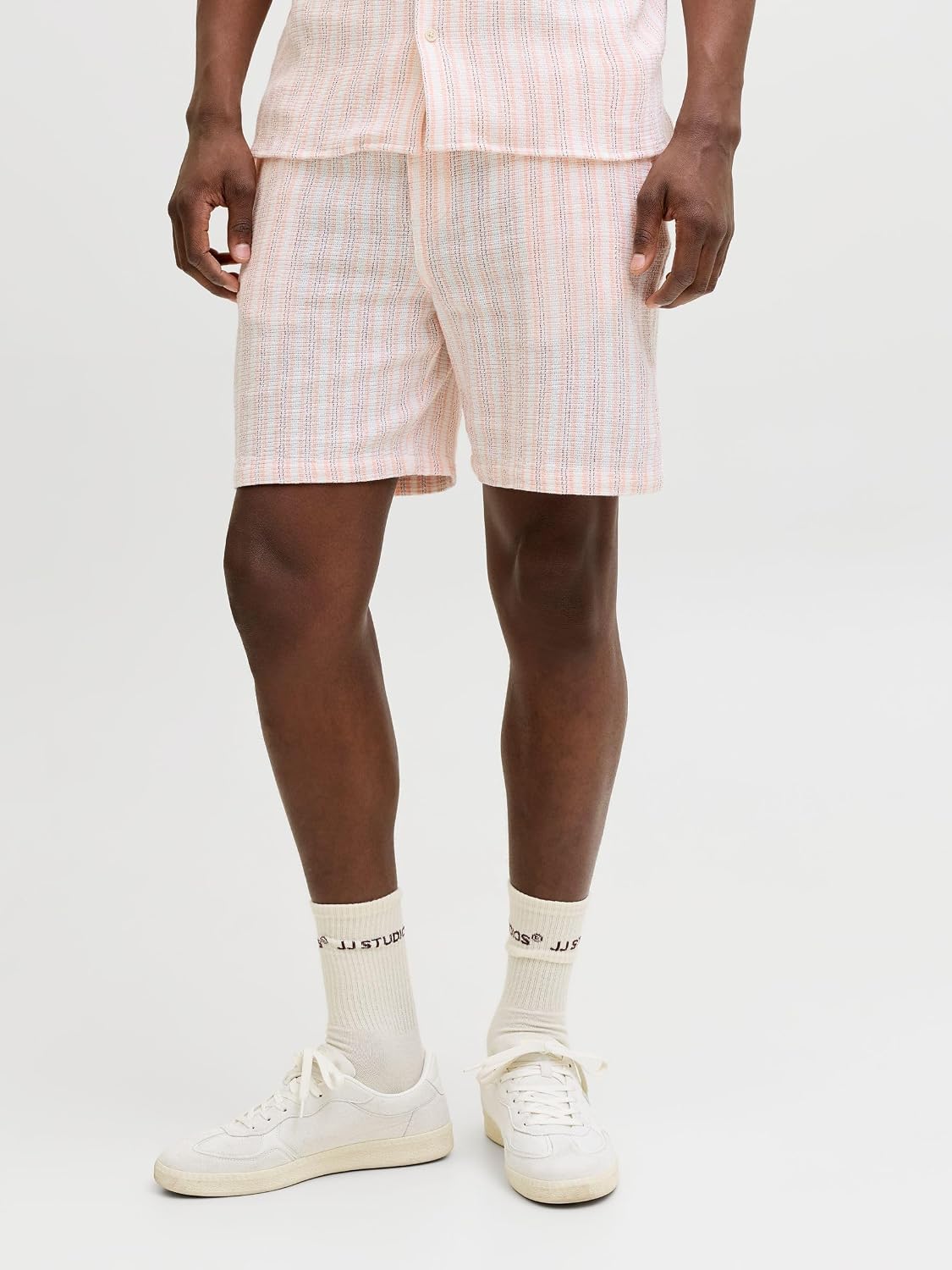 Detalle de Jack & Jones Jpstjaiden Coba Stripe Jog Short – Short de training décontracté pour homme
