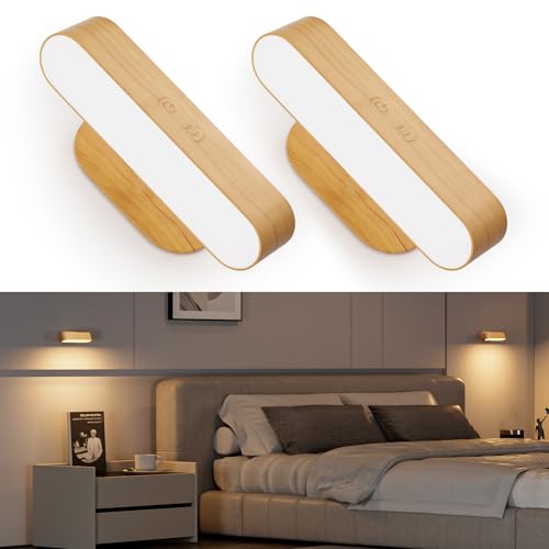 Detalle de Hensam Applique Murale Intérieure LED Sans Fil Rechargeable – 5000 mAh, 5 températures et rotation 360°