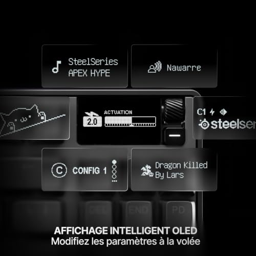 Detalle de SteelSeries Apex Pro TKL Gen 3: Clavier mécanique sans filomatique Aux OmniPoint 3.0 et OLED en FR AZERTY