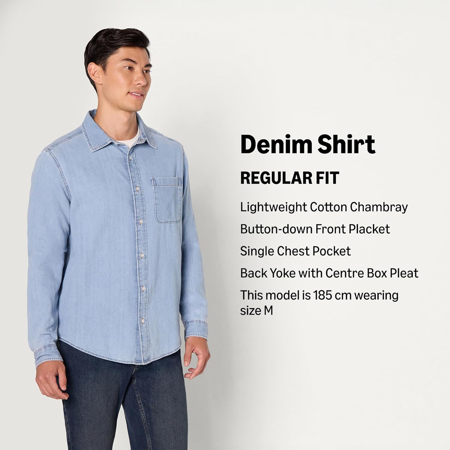 Thumbnail 3 de Amazon Essentials Men's Regular-Fit Long-Sleeve Denim Shirt