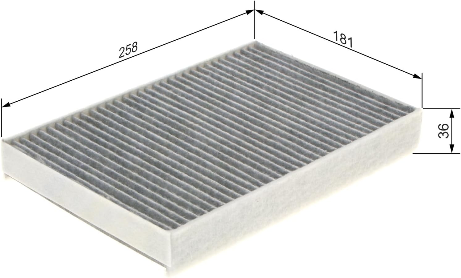 Detalle de Bosch R5573 kupéfilter med aktivt kol för SEAT Mii och VW UP!