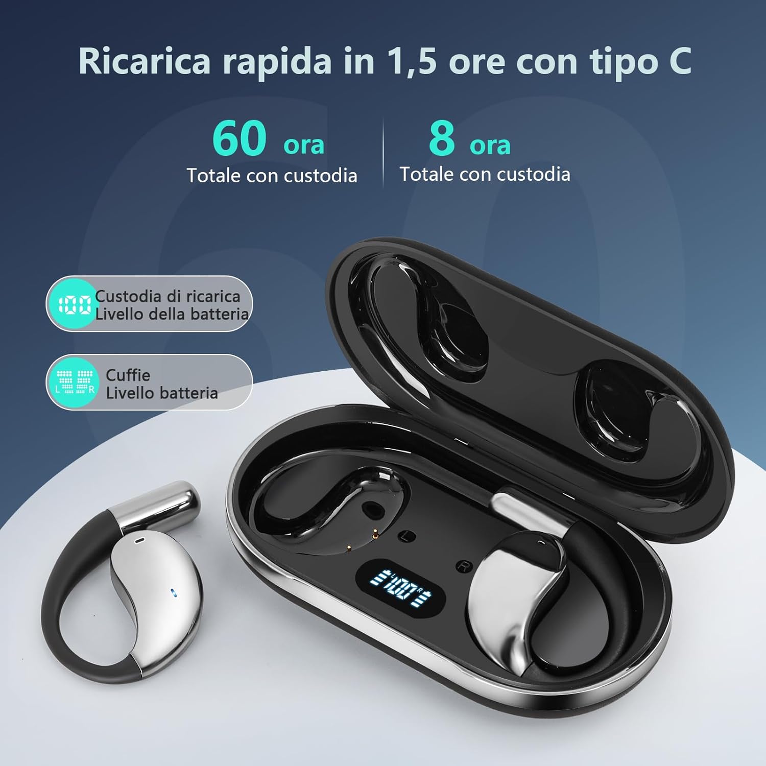 Thumbnail 2 de AI Cuffie Traduzione Simultanea: Auricolari Bluetooth 5.4 3-in-1 con 60 ore di autonomia e traduzione in 144 lingue