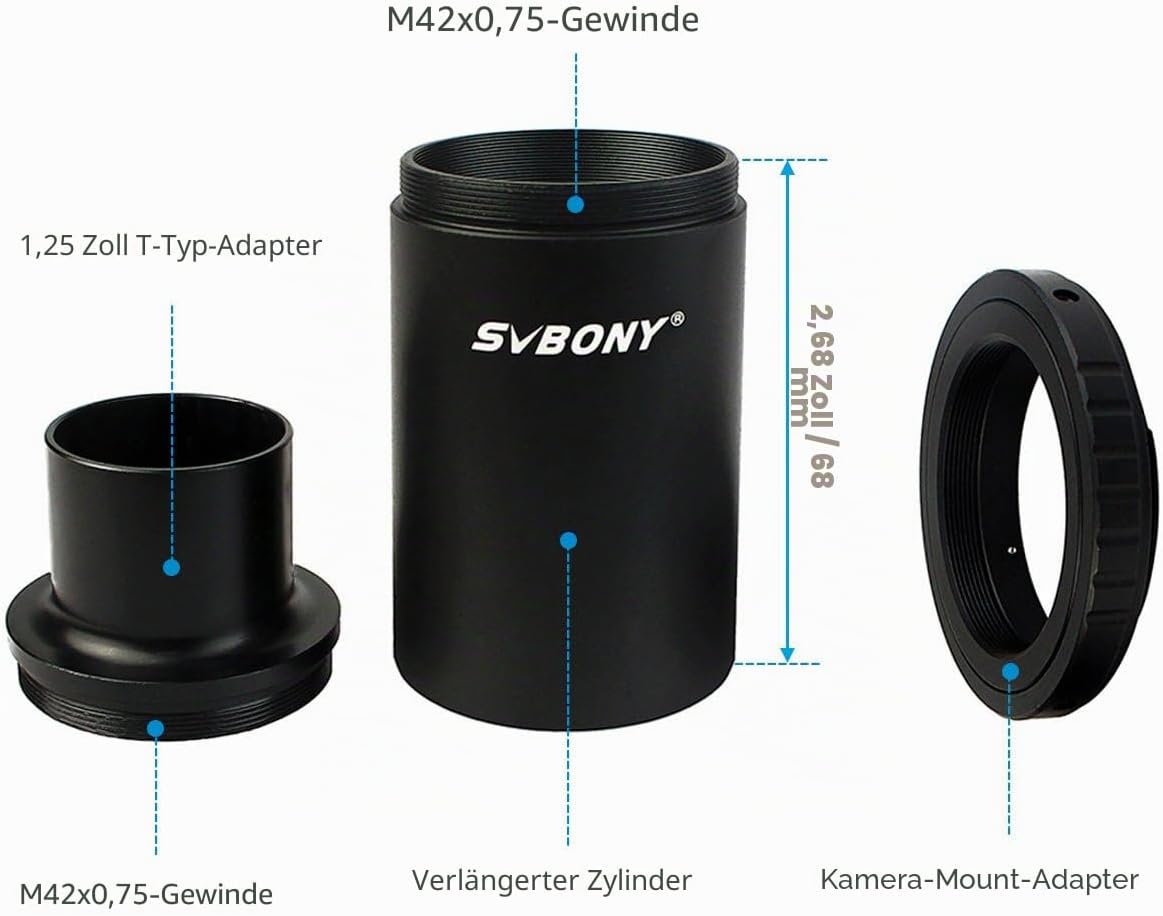 Thumbnail 1 de Svbony 1,25 Zoll T Ring Adapter Nikon
