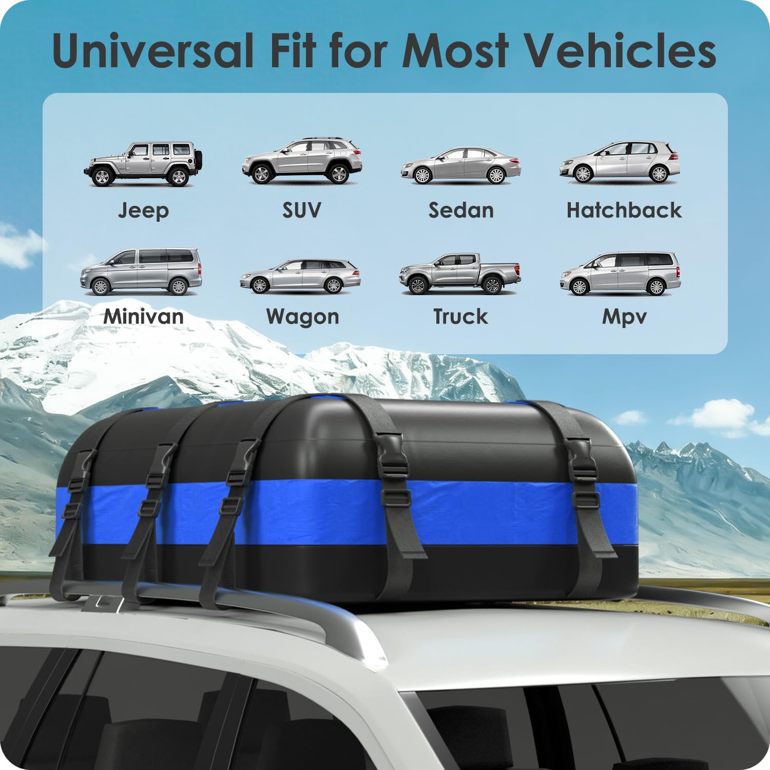 Detalle 1 de BATSUVCER Rooftop Cargo Carrier Bag, 20 Cubic Feet