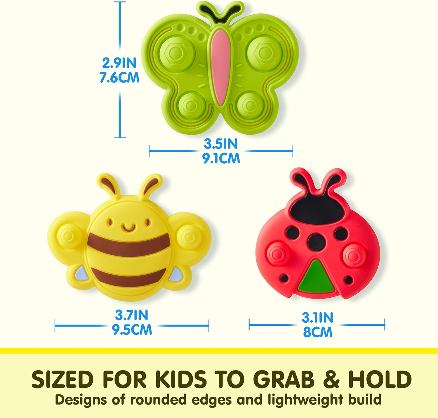 Thumbnail 5 de Joyin 3 Pcs Suction Cup Spinner Toys for Toddlers (1-3 Years) – Insect-Themed Sensory Spinners