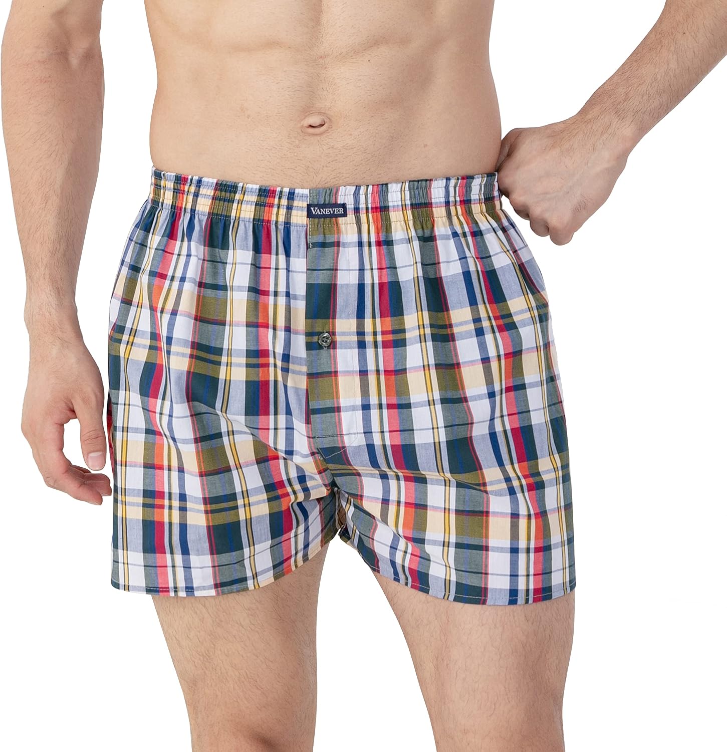 Detalle 2 de VANEVER 100% Cotton Men’s Boxers: Woven, Loose Fit, 3-Pack