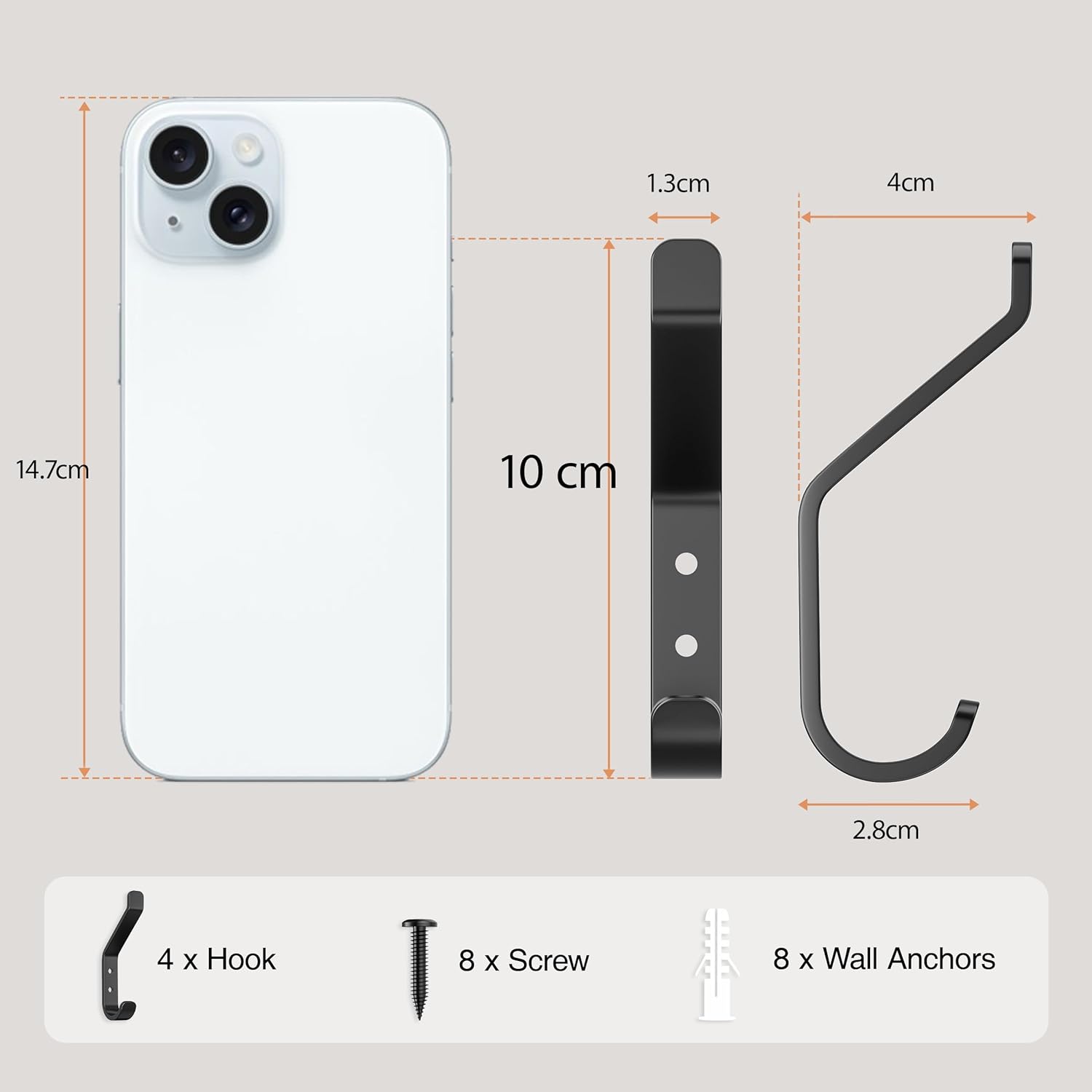 Detalle de susswiff Wall Hooks 10kg metal coat hanger for door 🪝
