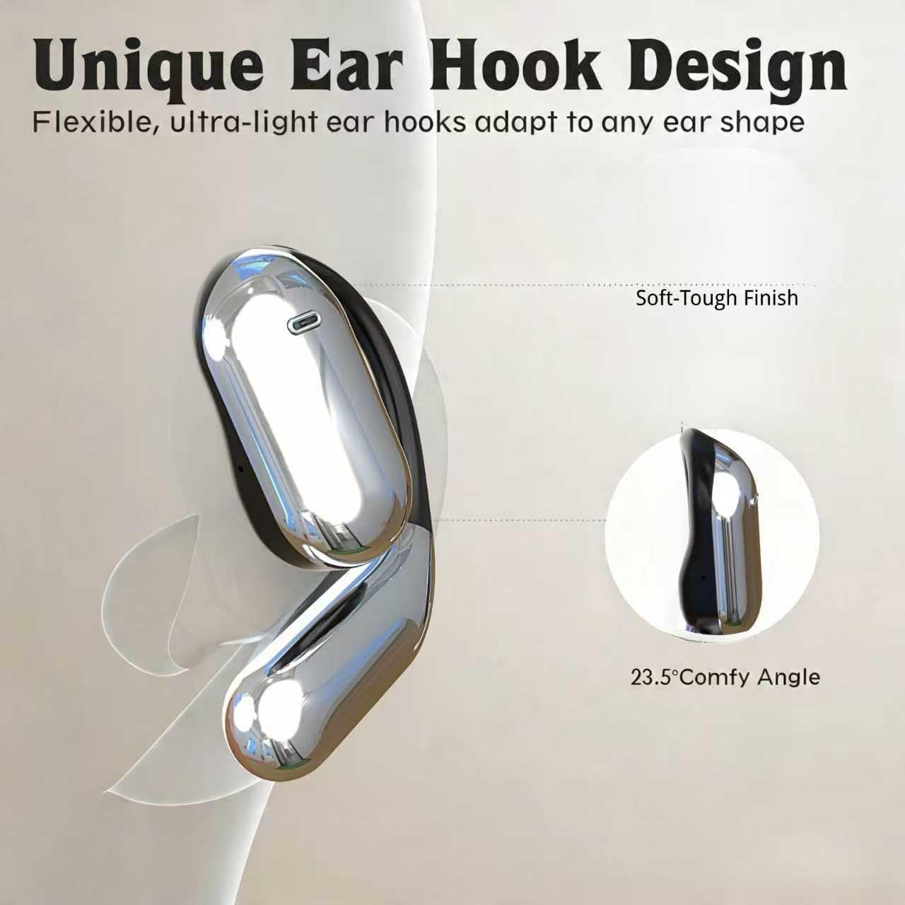 Detalle de Open Ear Headphones Q16: Bone conduction Earbuds with Ergonomic Earhook for sports