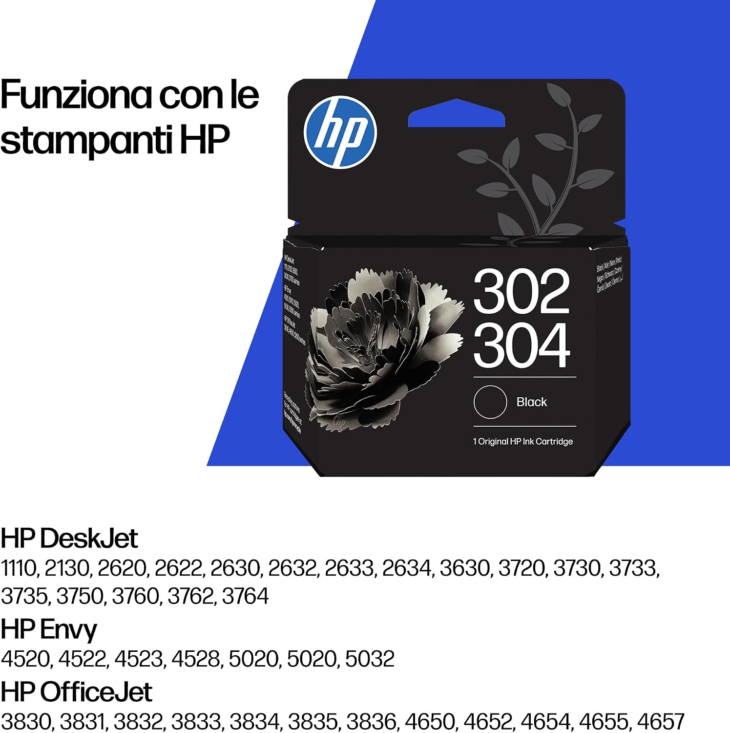 Detalle de HP 302/304 Nero B7RT7AE – Cartuccia originale da 120 pagine per stampanti DeskJet/OfficeJet