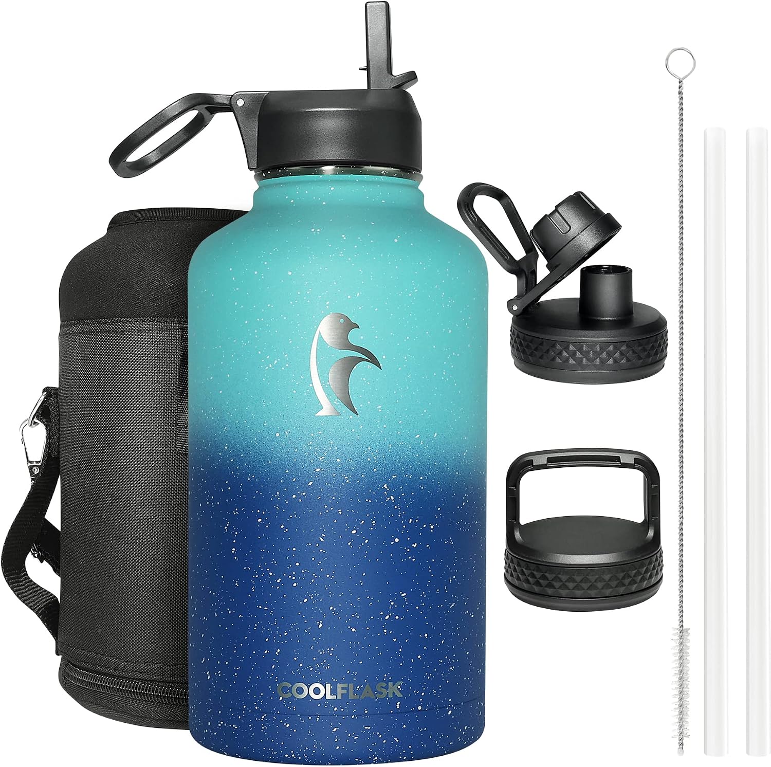Detalle de Coolflask Long-lasting Insulated Water Bottle, 64 oz, Triple-Wall Steel