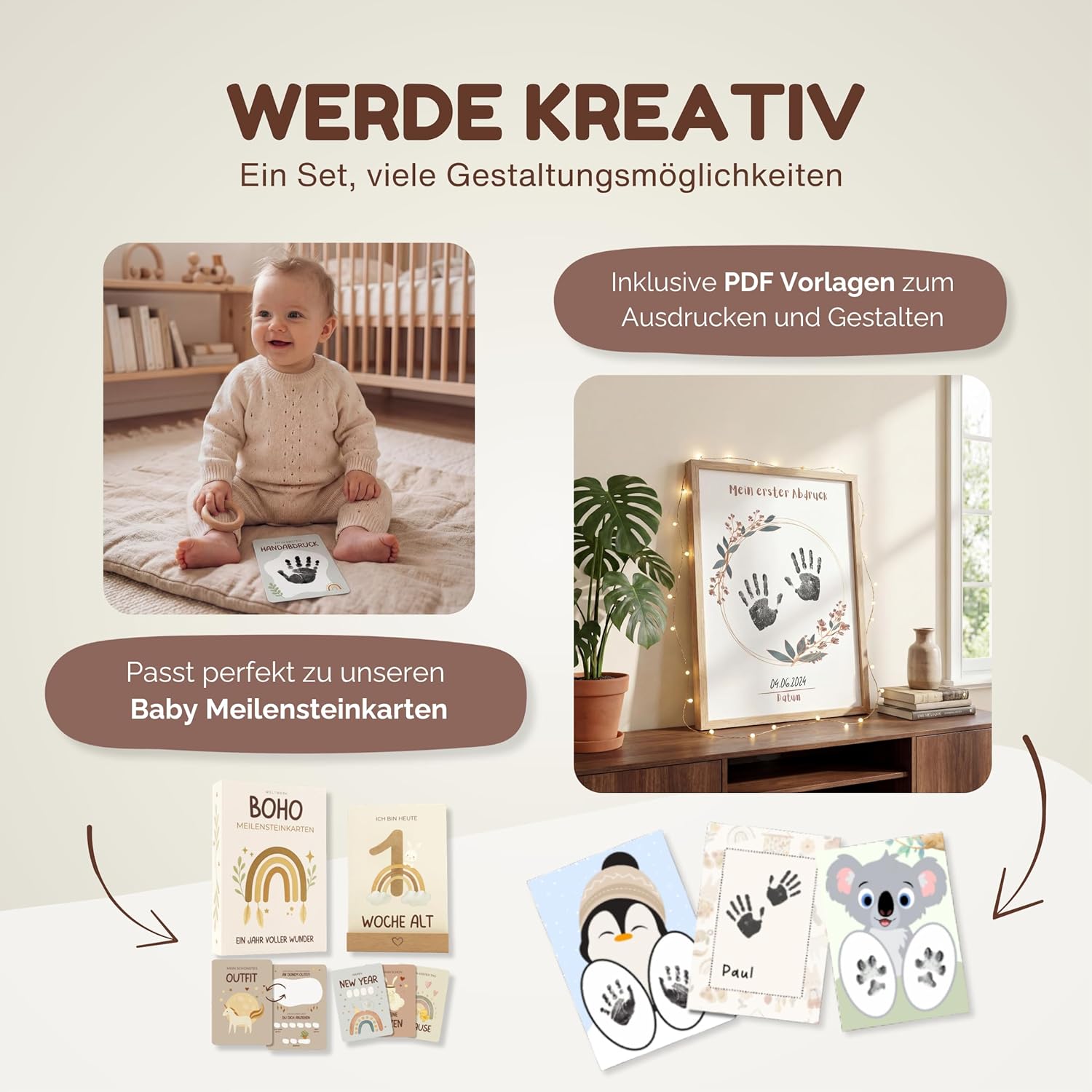Thumbnail 5 de WELTWERK Baby Abdruckset – Clear Hand- & Fußabdrücke inkl. Vorlagen, sicher & sauber