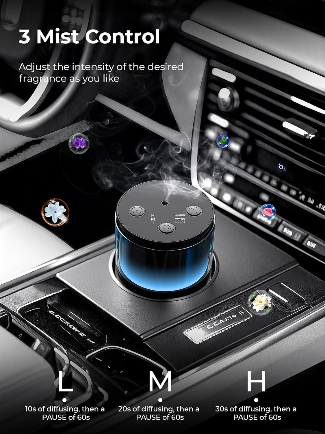 Detalle 2 de Pmsusoow Waterless Essential Oil Diffuser, 48-Hour Battery