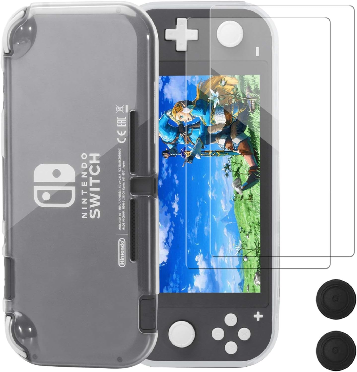 Detalle de REDTRON Protective Case for Nintendo Switch Lite (2019) with TPU Cover, Tempered Glass Screen Protector & Thumb Grip Caps