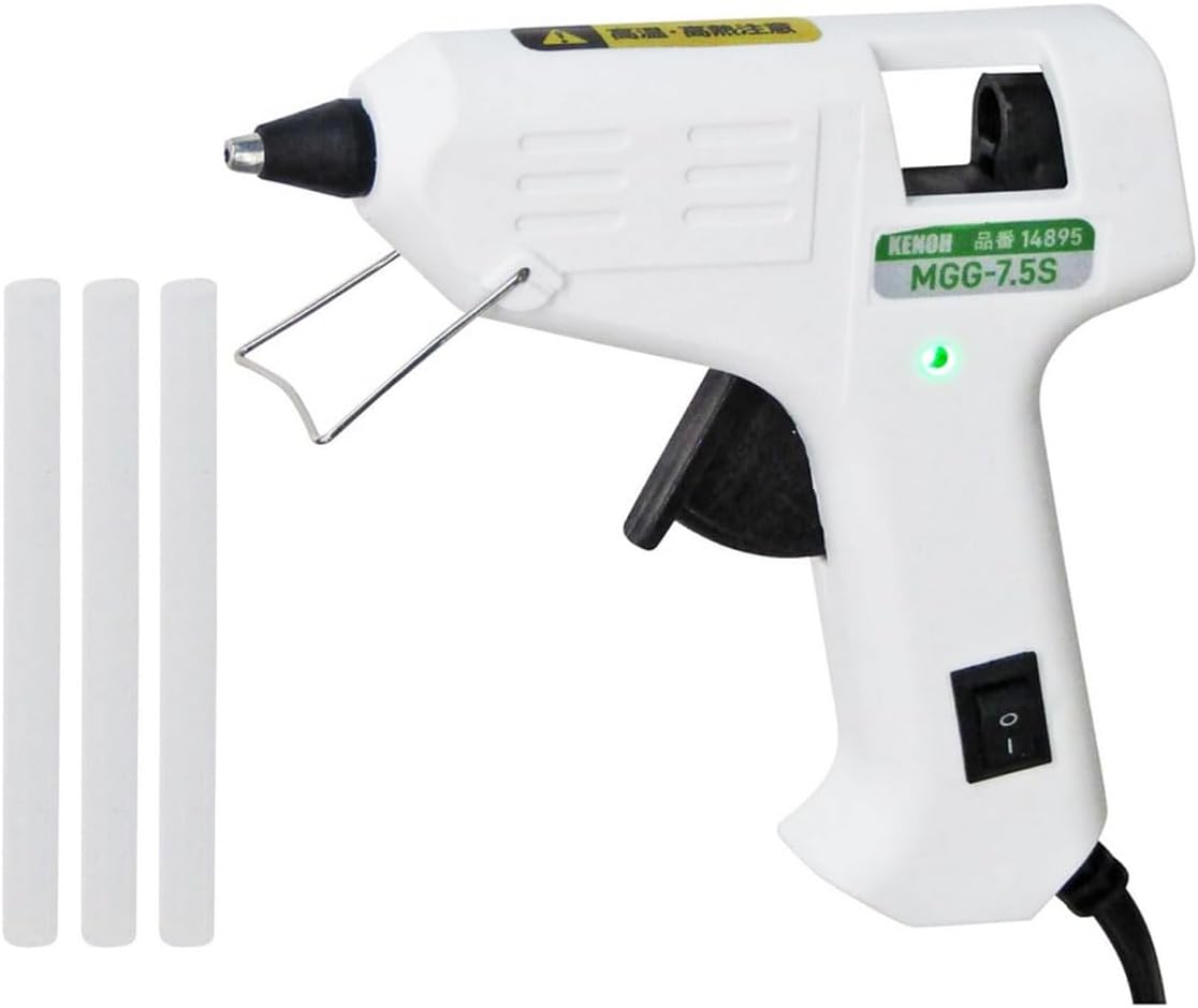 Detalle de ケンオー KENOH MGG-7.5S ミニグルーガン スイッチ・通電ランプ付き、スティック3本付属