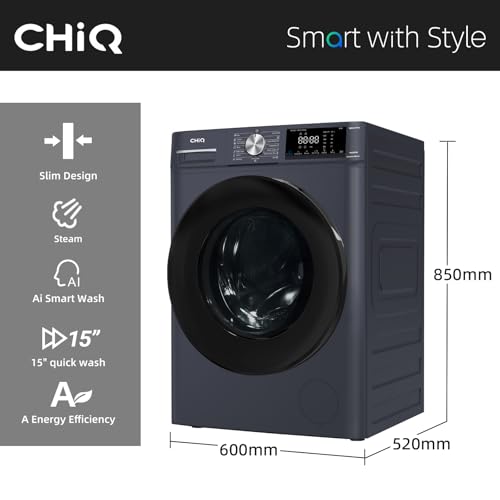 Detalle de CHiQ CFL80-14586IM3XAU Front Load Washing Machine (8kg) – Space Pro, Counter Depth, Large Drum