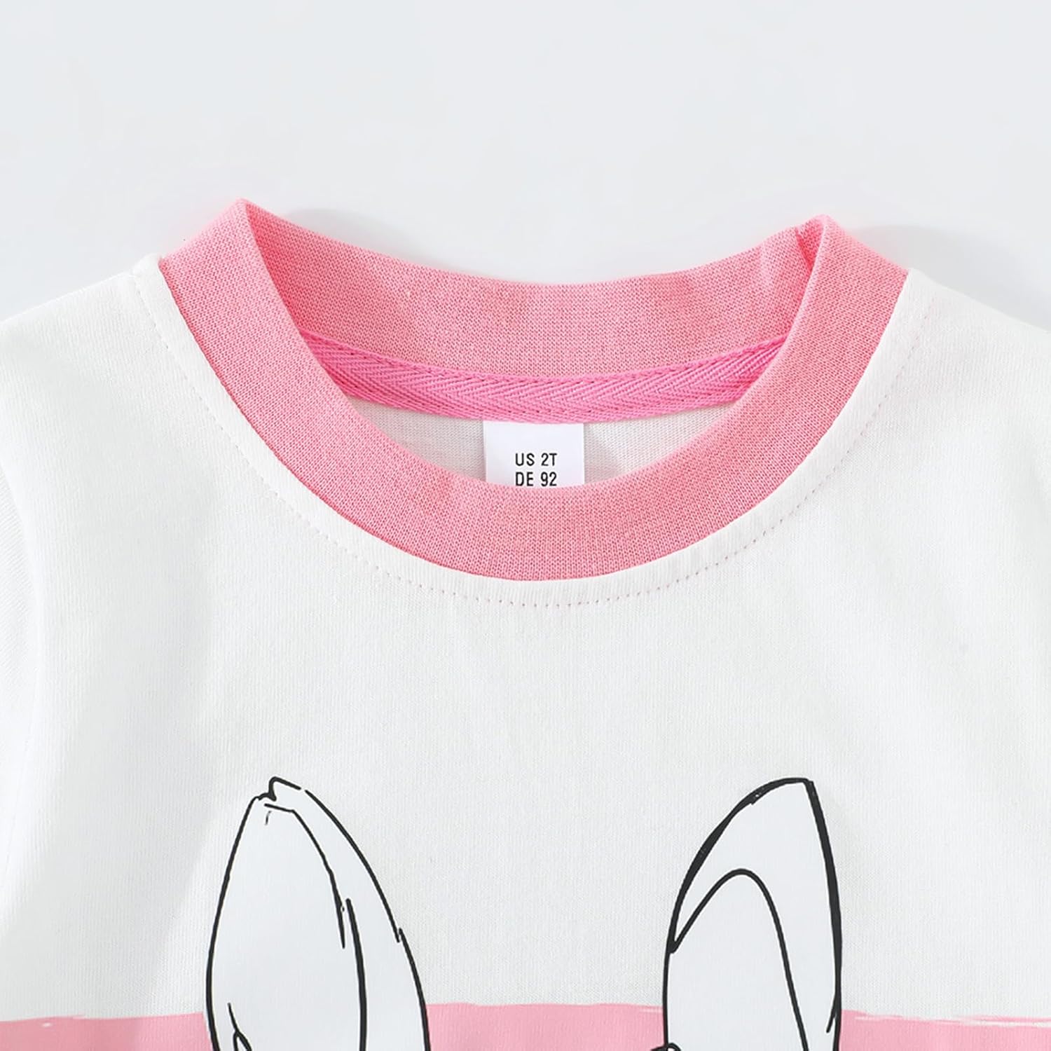 Detalle de Girls Bunny Shirts: 100% Cotton Short Sleeve Easter Tee for 2–7 Years