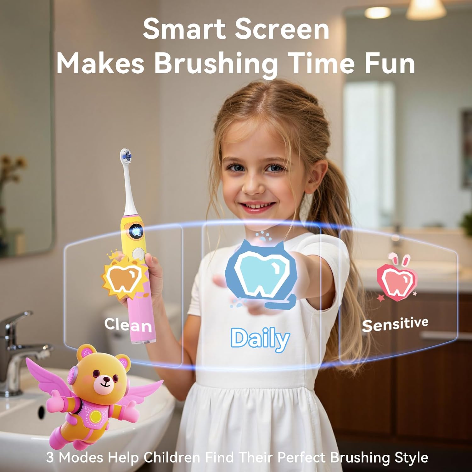 Detalle 2 de SEAGO Kids Electric Toothbrush with 8 Brush Heads